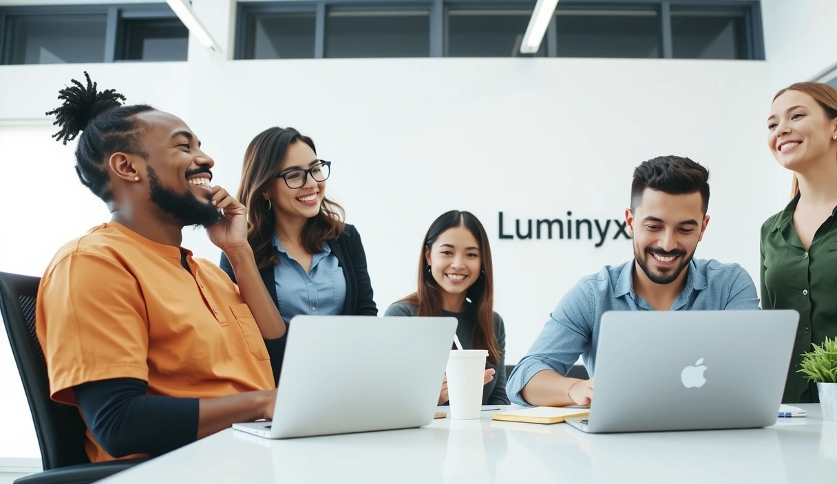 Luminyx team collaborating and engaging with customers online